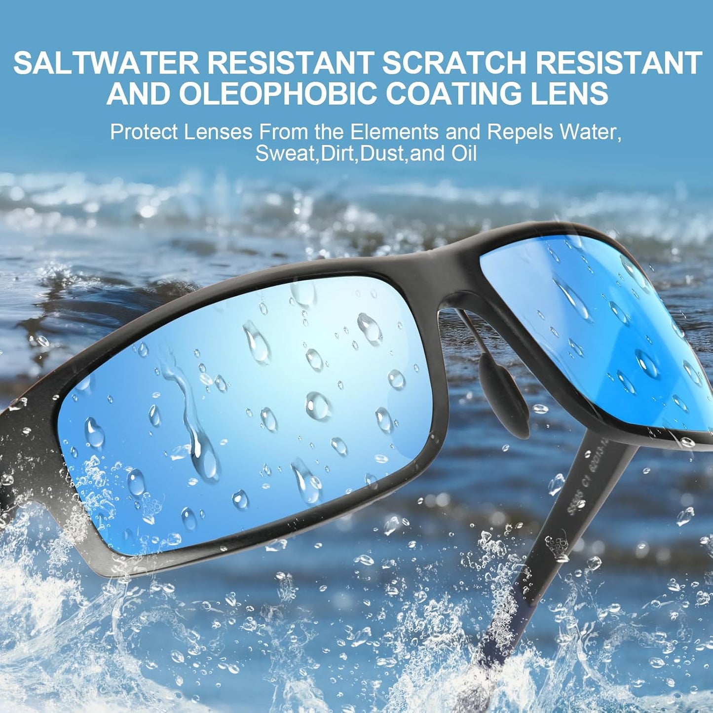 Skiennix Unbreakable Polarized Sports Sunglasses - Scratch & Seawater-Proof, Aluminum Frame