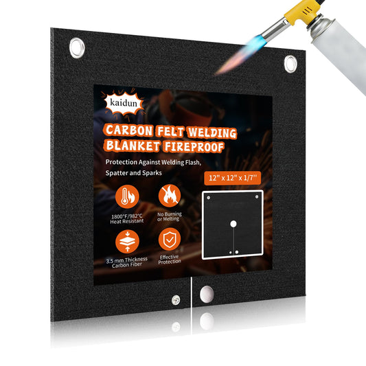 kaidun Welding Blanket Fireproof, 12'' x 12'' Opening Shape Heat Shield Mat for Plumbing Brazing Soldering Copper Pipe, Fire Flame Resistant Cloth Rag, Solder Plumbers HVAC Torch Protector