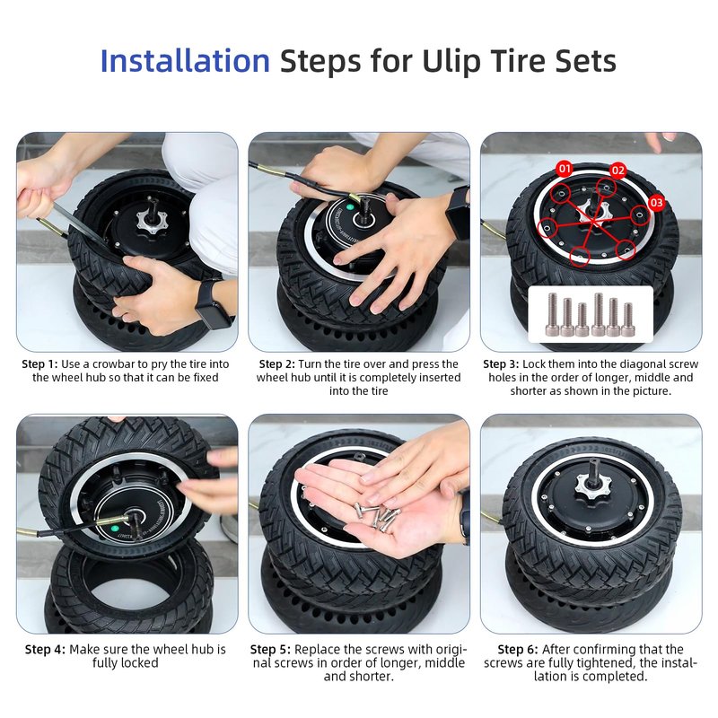ulip 10 x 3 Scooter Solid Tire 10 Inch Electric Scooter Wheels Replacement Accessories Suitable for Zero 10x Kaabo WOLF WARRIOR MANTIS Scooter 80/65-6,255 * 80 tire red