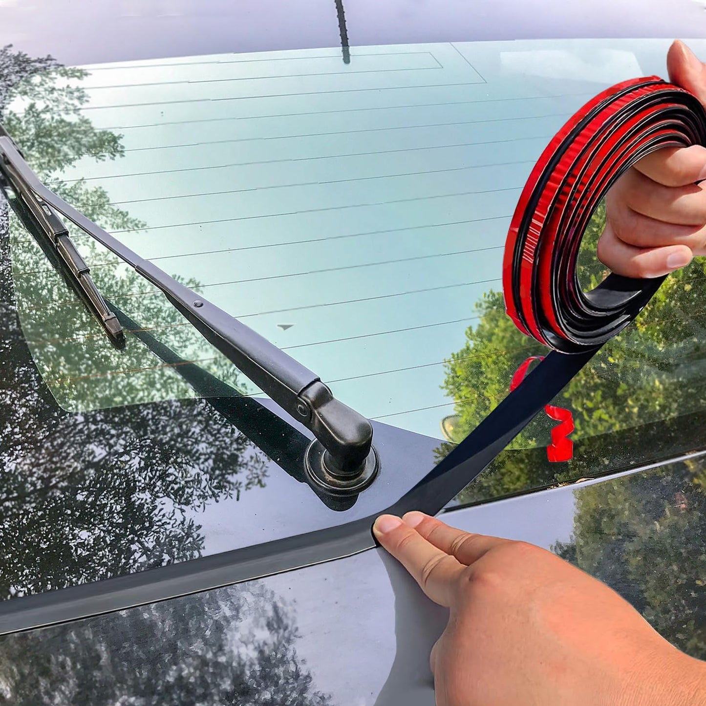 19.6 Ft Car Windshield Weather Stripping, 0.55in+0.75in T Shape Windshield Rubber Seal, Auto Sunroof Sealing Cover for Sunroof, Front and Rear Windshields, Leak Sound Proofing