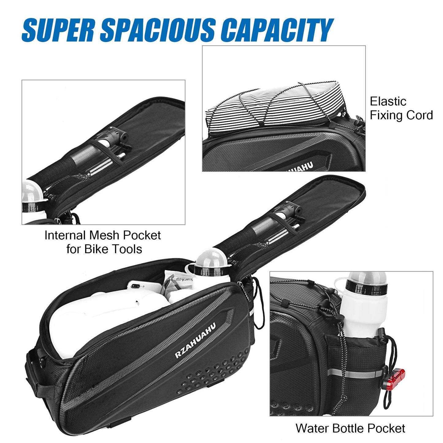 Lixada Waterproof Cycling Rear Seat Rack Bag - 10L Trunk Cargo Pack for Road MTB Bikes - Carrier Pannier Handbag