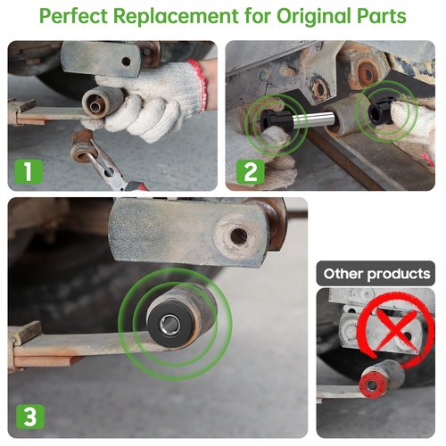 10L0L Golf Cart Spring Bushing Kit-Rear Leaf Springs Shackles Bushing Sleeve for EZGO TXT/Medalist (1994-up) & Club Car DS (1981-up), Replaces Parts 70289-G02/70291-G01/1012303/1015583