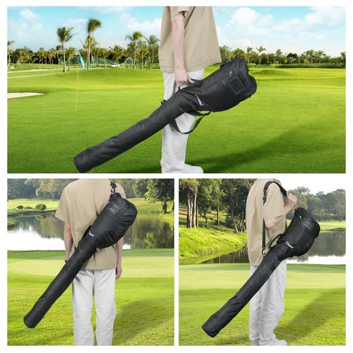 Number-one Golf Club Bag, Foldable Golf Carry Bag with Adjustable Sling Strap for 3-7 Clubs, Lightweight Golf Sunday Bag Ideal for Golf Course & Travel
