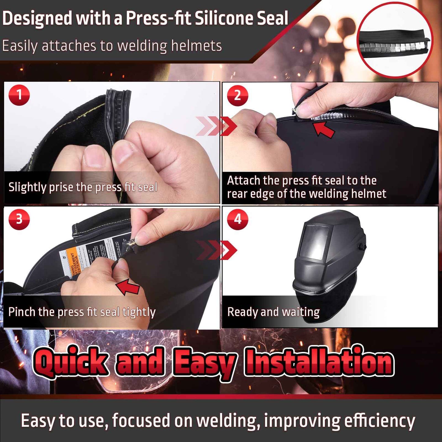 MATINA Welding Helmet Cover, Welding Hood Accessories for Full Frontal Neck Coverage, Welding Helmet Accessories Extended FR Cotton with Press Fit Seal, Compatible with Most Welding Helmets