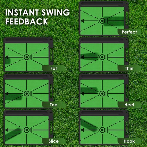 BROTOU Golf Hitting Mat for Swing Detection, Path Feedback Golf Practice Mat, Premium Dual-Turf Training Mat, Golf Impact Mat for Indoor, Golf Accessories for Men Women