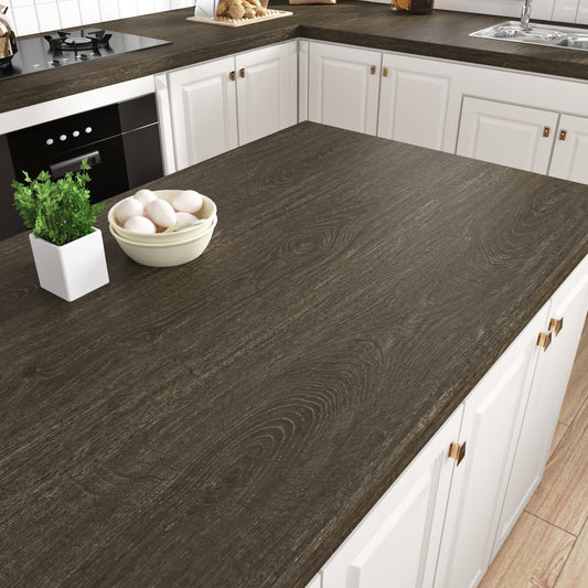 WESTICK Brown Wood Contact Paper Peel and Stick Countertops Waterproof Walnut Wood Wallpaper Vintage Wood Grain Countertop Contact Paper for Cabinets Drawers Office Desk Wood Vinyl Wrap 15.8" x 78"