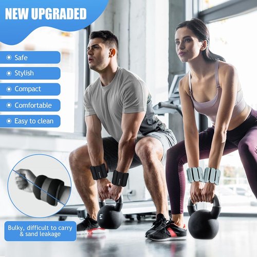 Becojadde Ankle Weights - Adjustable 1 lb/2 lb Set for Home Gym | Perfect for Walking, Running, Yoga