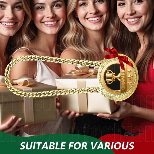 Greatest of All Time Turnover Chain - 6" Gold Medal Trophy Necklace for Sports Achievements
