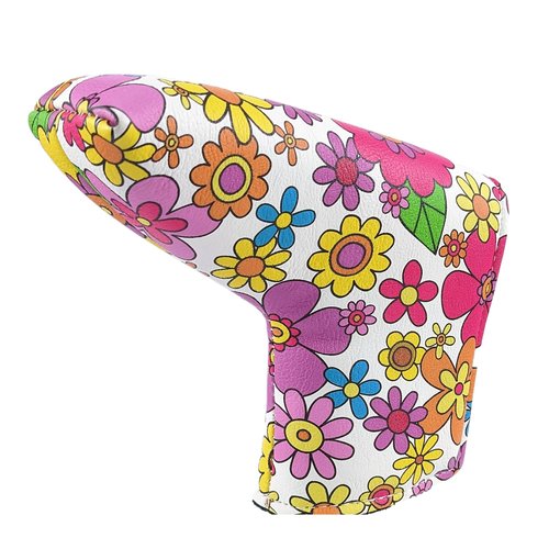 Foretra Driver Headcover Golf Club Covers Blade Mallet Putter Cover Alignment Stick Holder Hybrid Fairway Wood Head Cover Flower Pattern Novelty Golf Accessories for Most Brands (Putter Blade)