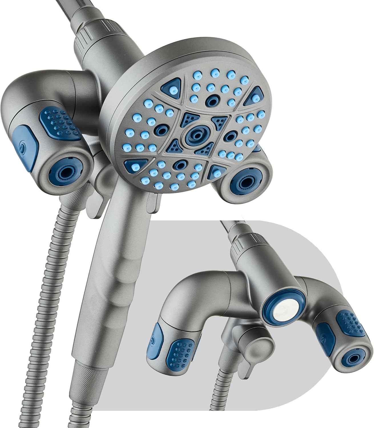 Polaris High Pressure Shower Head & Handheld Combo - 208 Settings, Magnetic Dock, Chrome Finish