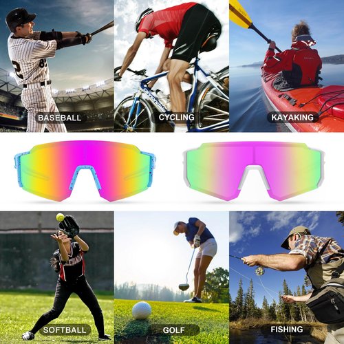 MVPTGRS 2 PackPolarized Sports Sunglasses for Men Women, Mens Sunglasses with UV Protection for Fishing Driving Softball Golf