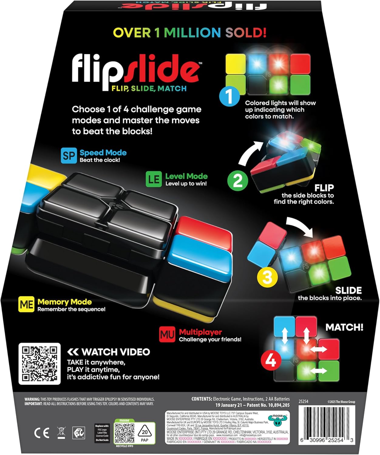 Moose Games Flipslide - Fast-Paced Handheld Puzzle Toy for Ages 8-13 | Perfect Travel Game for Kids