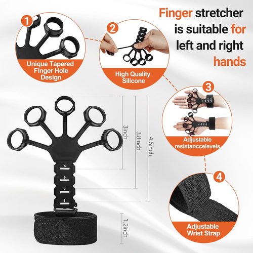 Grip Strength Trainer Kit - 5 Pack Adjustable Resistance Hand Grippers & Finger Exercisers for Muscle Building and Injury Recovery