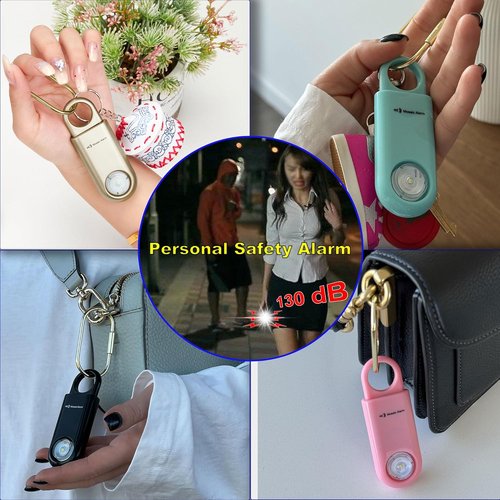 130dB Personal Safety Alarm by [Brand Name] - Ultra Bright Strobe Light & Keychain Siren for Women, Kids, Night Runners | Black