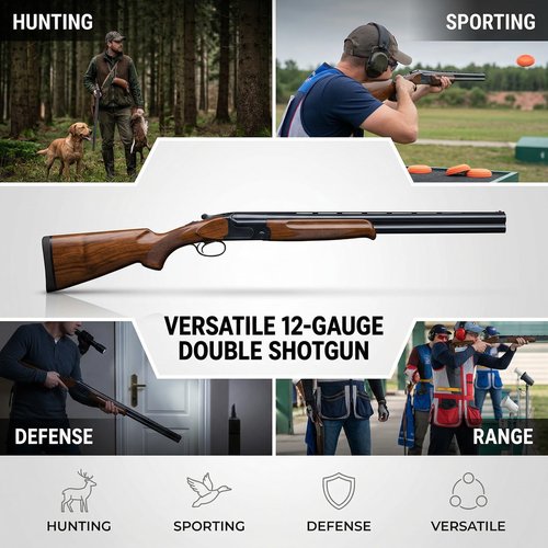 Gotical Tactical Double Barrel Shotgun Mount w/ 5 Slot 20/21 Picatinny Rail, Shotgun Accessories for Laser Sight Flashlight Light Mount (1 Piece)