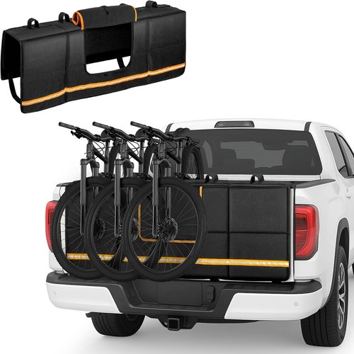 Marscamd Tailgate Bike Pad - Heavy-Duty Protection for Mid-Size Trucks | Fits 51"-55" Tailgates, Holds 5 Bikes, Black
