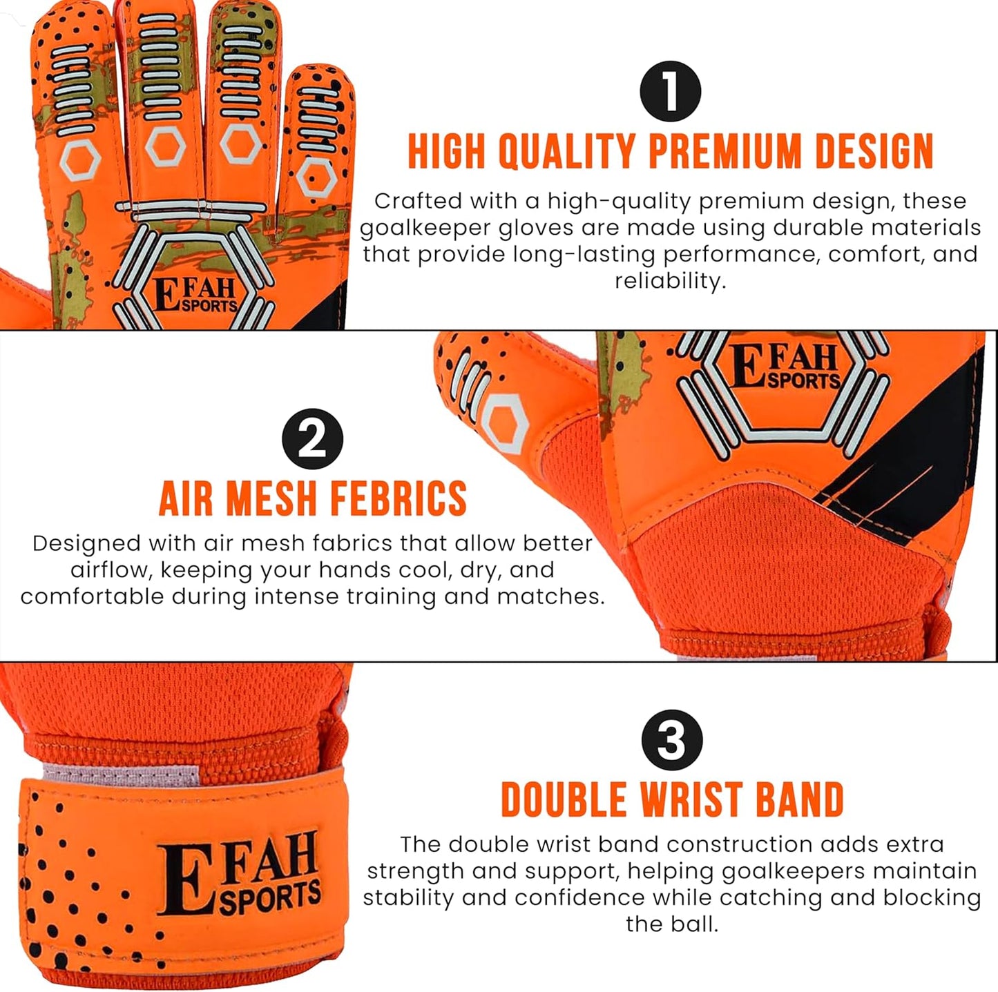 Skiennix Soccer Goalkeeper Gloves - Strong Grip for Kids & Youth | Durable Goalie Gloves