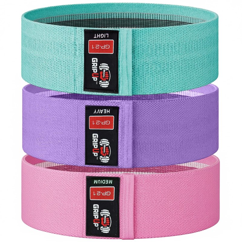 Resistance Bands for Women & Men – 3 Levels Heavy-Duty Fabric Bands for Legs, Glutes & Full Body Training, Gym, Home & Outdoor Workouts, Set of 3 (Purple/Pink/Green)