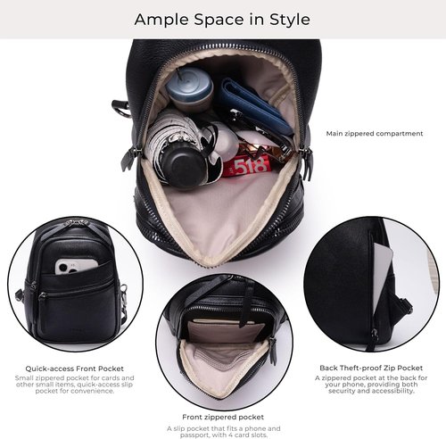 Alldaily Large Sling Bag - Fashionable Leather Crossbody Purse for Women | Trendy Black Travel Chest Bag