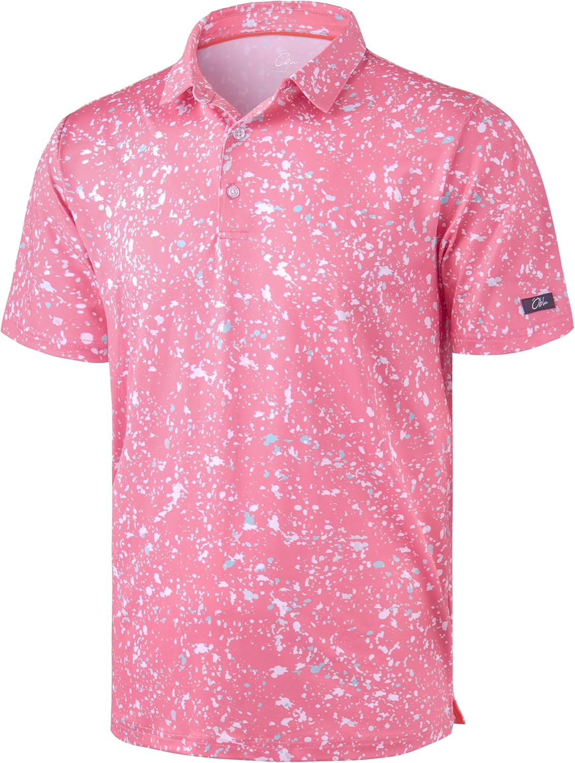 Obla Men's Golf Polo Shirt - Short Sleeve Moisture-Wicking Performance in Casual Print Design