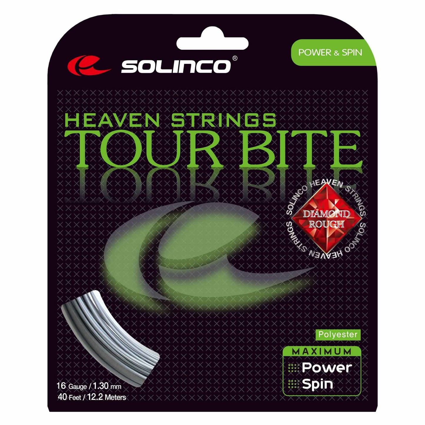 Solinco Tour Bite Diamond Rough Tennis String Set-16L-Silver