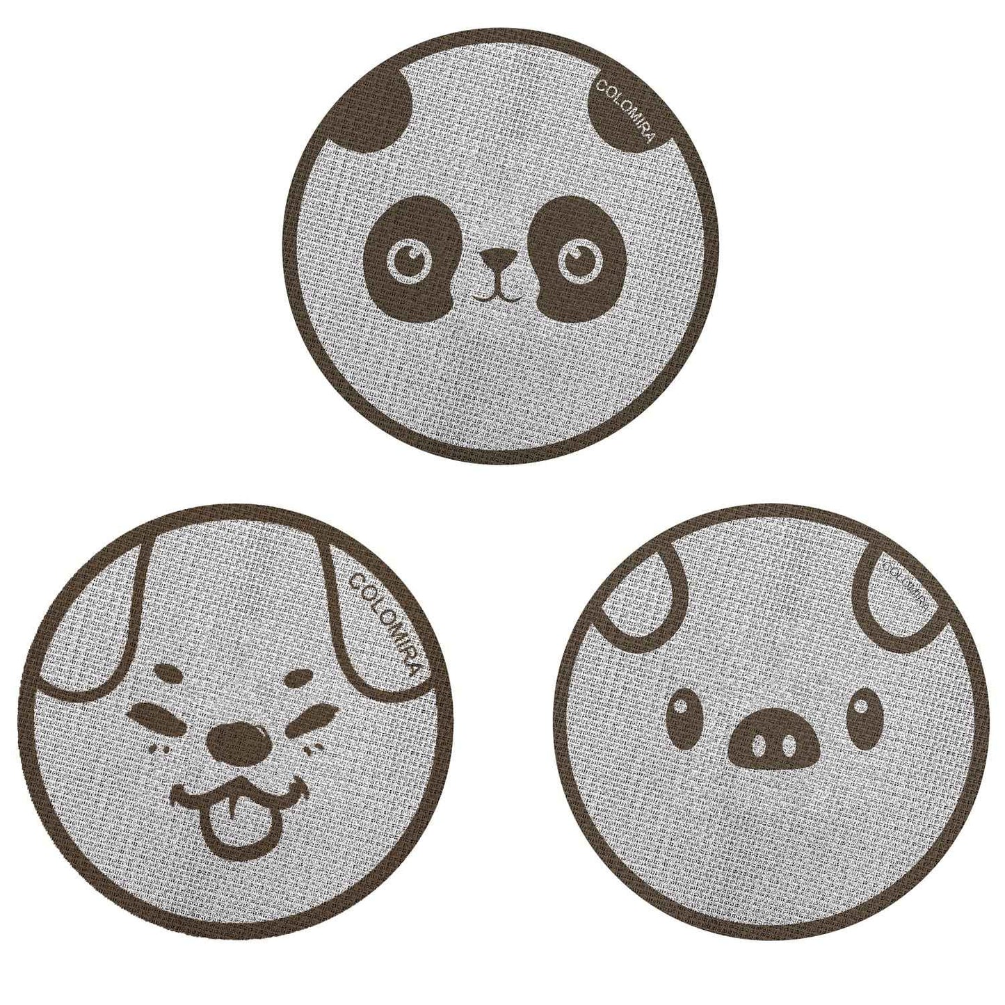 ColoMira 53.5mm Espresso Puck Screen 3-Pack, Lower Shower Screen, Metal Coffee Reusable Filter for 54mm Espresso Portafilter Basket, 1.7 Thickness(Cute Animal)