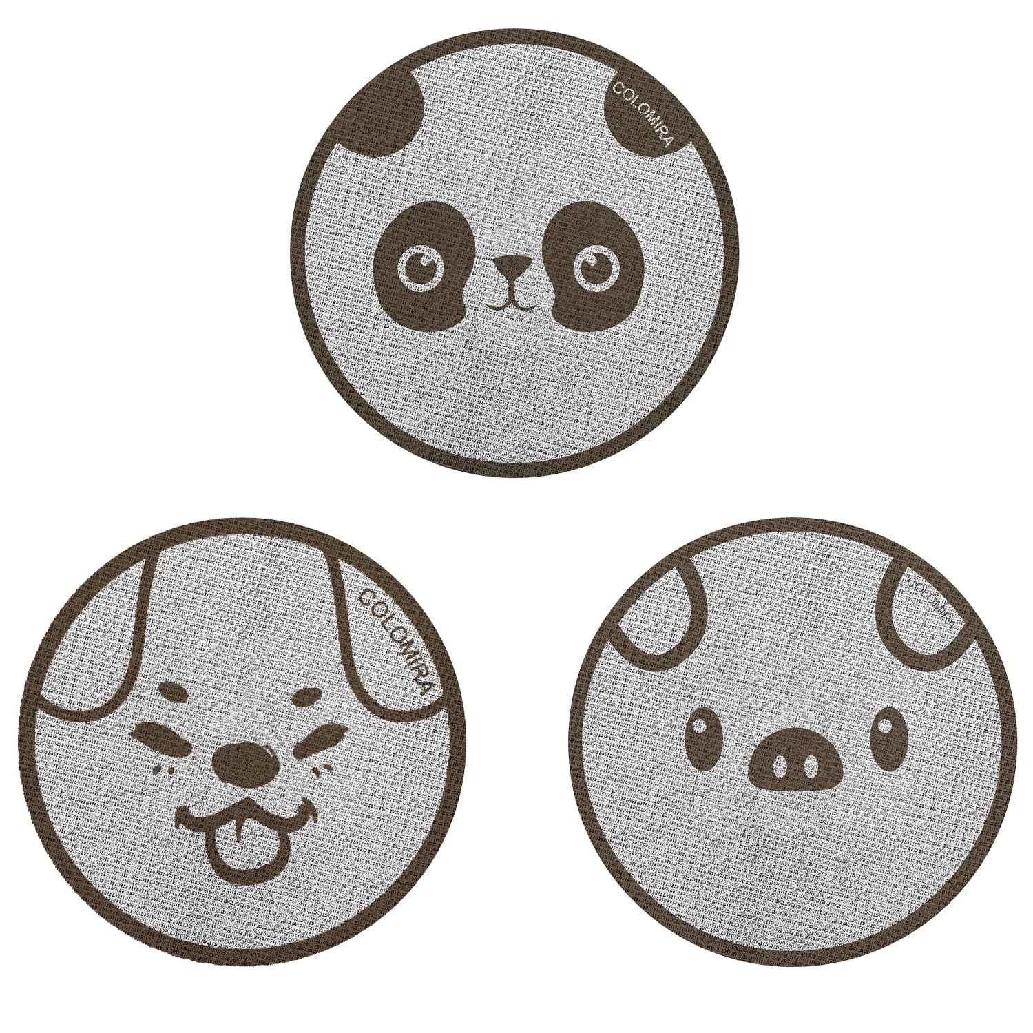 ColoMira 53.5mm Espresso Puck Screen 3-Pack, Lower Shower Screen, Metal Coffee Reusable Filter for 54mm Espresso Portafilter Basket, 1.7 Thickness(Cute Animal)