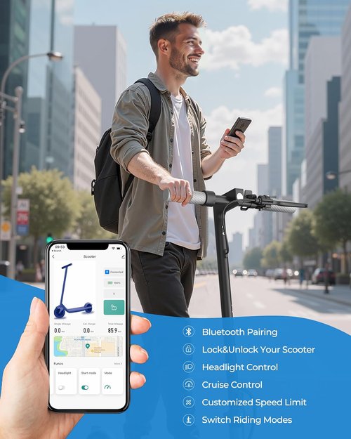 Joyhis Electric Scooter for Adults - Fast 19/22MPH Speed, 15/22 Mile Range, 8.5"/10" Tires | Folding Commuter with Dual Suspension & App Control