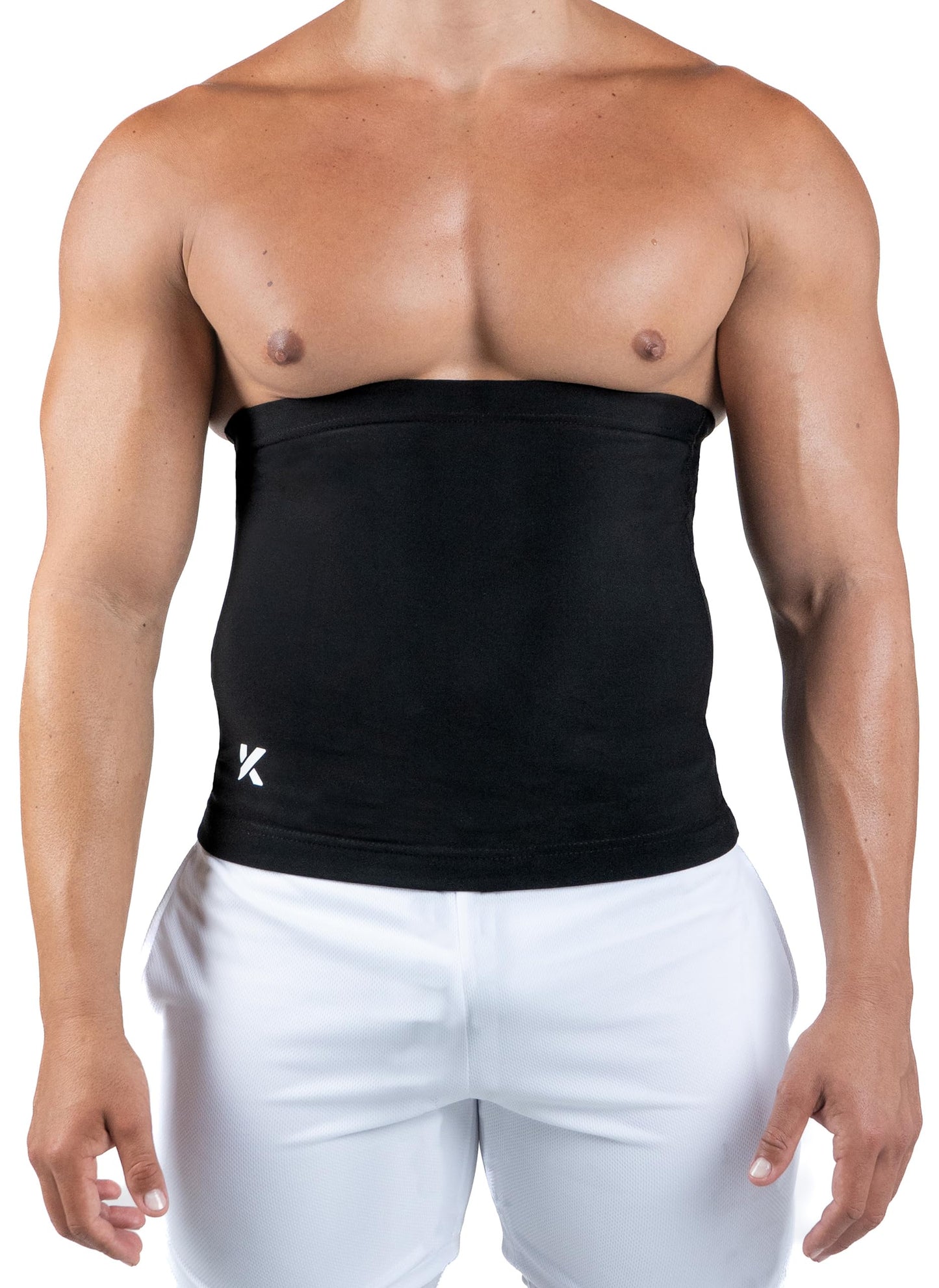Kewlioo Men's Heat Trapping Waist Toner - Waist Trimmer Trainer Belt for Men - Comfortable & Discreet Waist Slimming Thermo Sauna Belt, Neoprene-Free Waist Cincher (Black, Small)