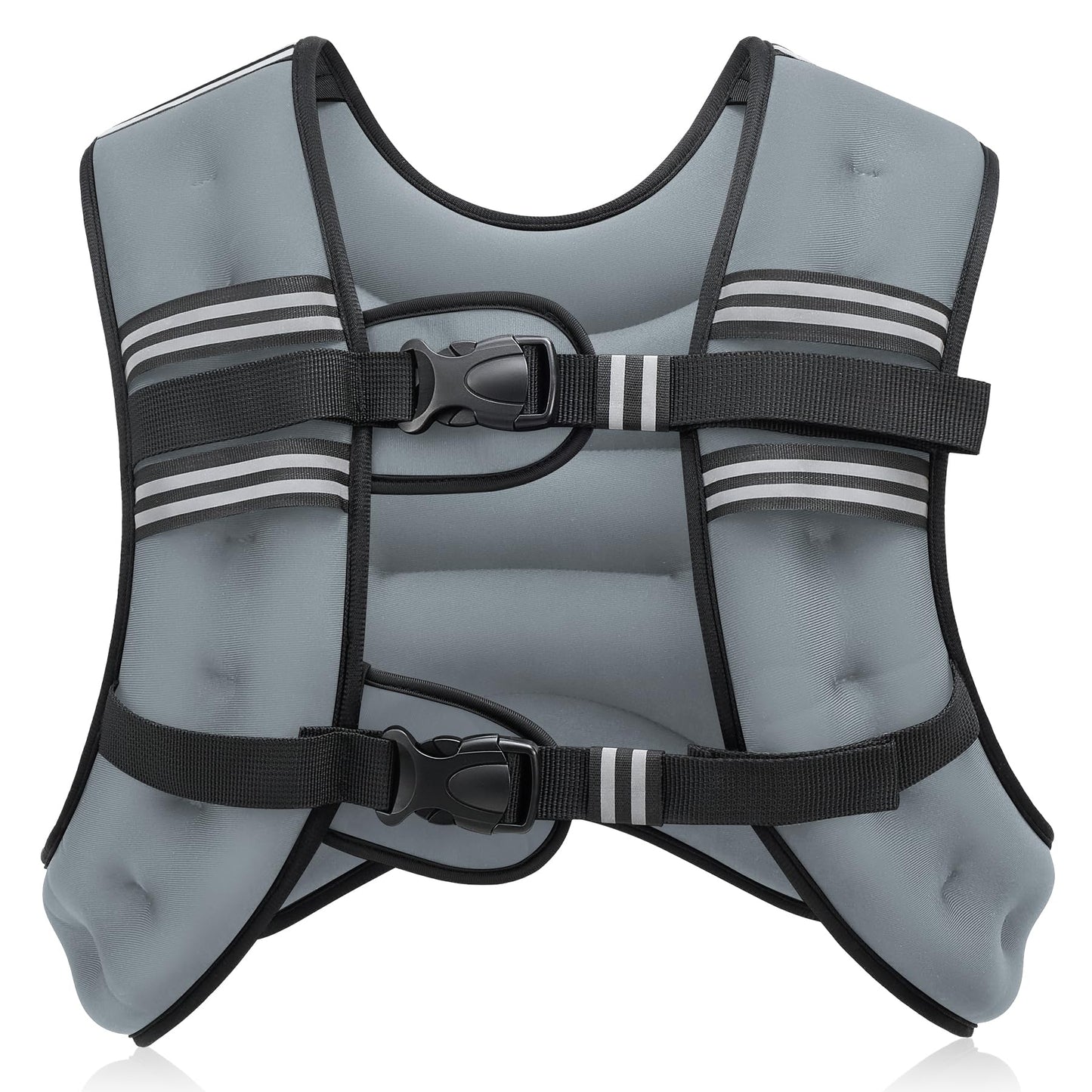ZELUS Weighted Vest, 6lb/8lb/12lb/16lb/20lb/25lb/30lb Weight Vest with Reflective Stripe for Workout, Strength Training, Running, Fitness, Muscle Building, Weight Loss, Weightlifting, Grey(20 lb)