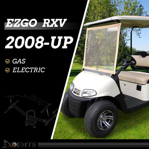 EXOEMTS Heavy Duty Rear 2-Leaf Spring Kit for EZGO RXV 2008-Up Golf Carts, Dual-Action Suspension Upgrade with Bushings, Sleeves & U-Bolts, Replaces OEM# 603498, 604494, Smoother Ride & Load Support