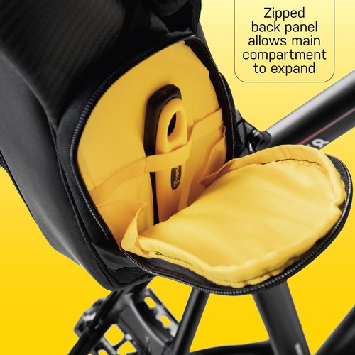 Topeak MondoPack Saddle Bag with QuickClick F25 Mount – Compact Under-Seat Storage for Small Frames, Dual Side Access, 1200D Polyester, Reflective Safety Features for Road, Gravel & MTB