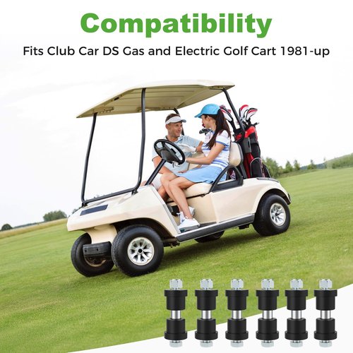 10L0L Complete Rear Leaf Springs & Shackles Bushing Sleeve Screw Bolt Kit for Club Car DS 1981-up Golf Cart, Replace OEM 1012303 1015583 8755 8754