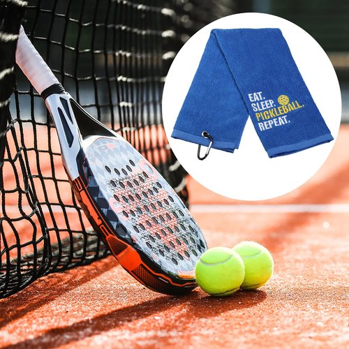 LEVLO Pickleball Lovers Gift Eat Sleep Pickleball Repeat Sport Towels for Sister Father Mother Gift (Eat Sleep Pickleball Repeat)