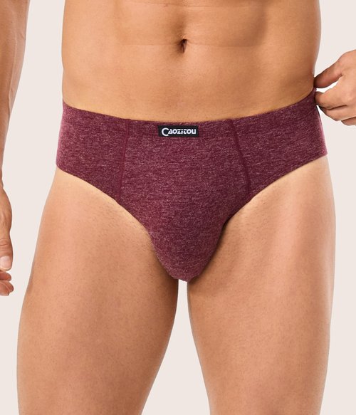 CAOZITOU Merino Wool Underwear Men, Breathable Wool Underwear for Men, Comfort Soft Wooly Moisture-Wicking Briefs 2 Pack