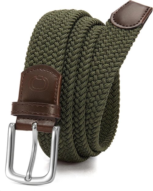 CHAOREN Men's Braided Stretch Golf Belt - Versatile 1 3/8" Design for Casual Shorts & Jeans