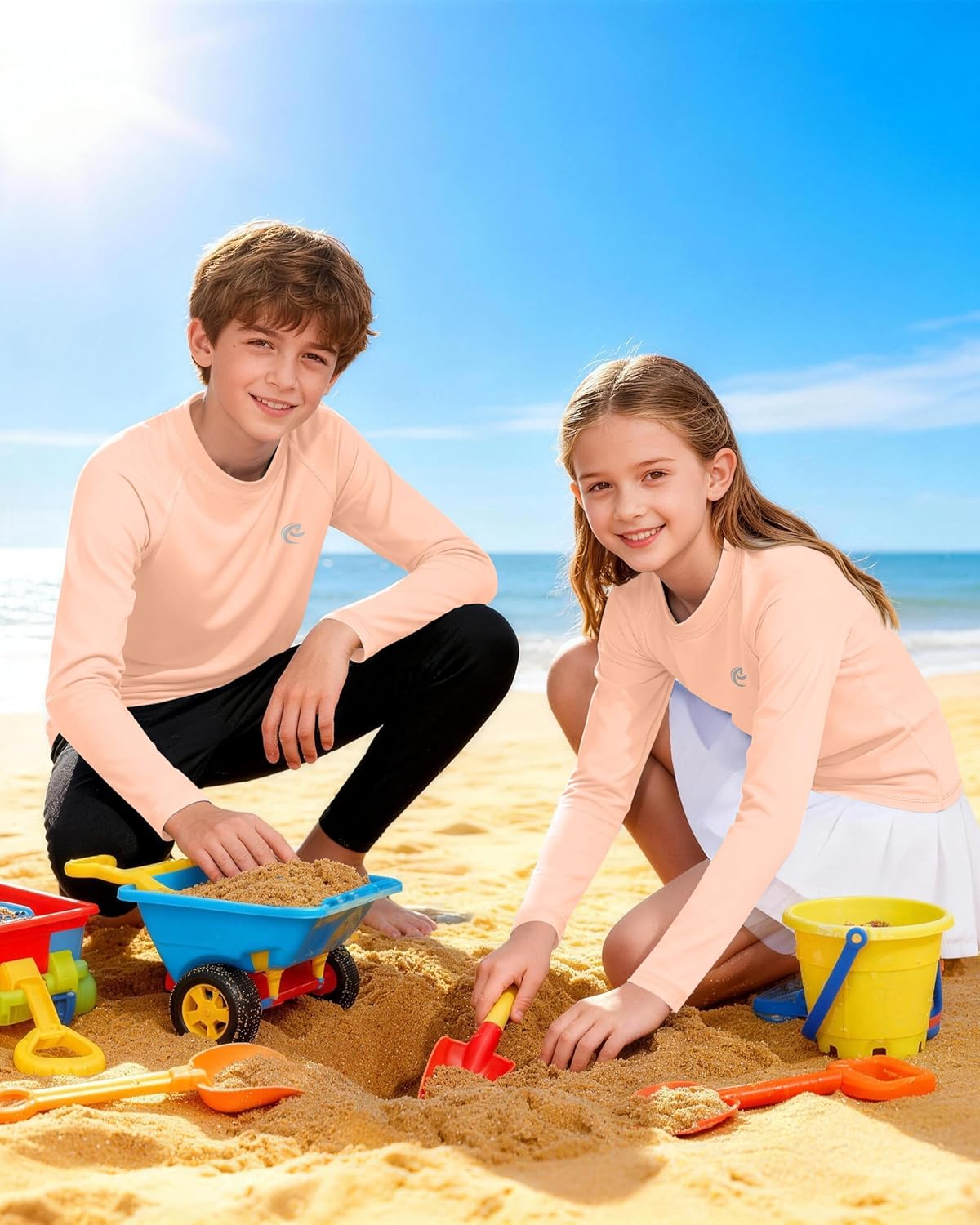 Regine Switzerland Boys UPF 50+ Swim Shirt - Long Sleeve UV Sun Protection Rash Guard | Youth SPF Water Shirt