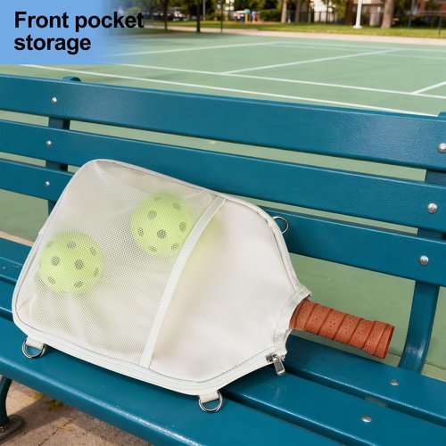 LAKE OF FIRE Pickleball Paddle Cover Crossbody Bag with Adjustable Strap Pickle ball Sling Bag Lightweight Pickleball Gifts for Men and Women White