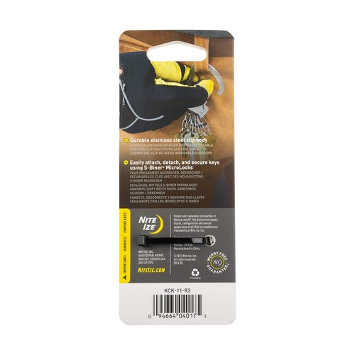 Nite Ize SlideLock KeyRack - Secure Key Holder Carabiner with Small S-Biners - Keychain Organizer with MicroLocks & Lockable Carabiners - Stainless Steel