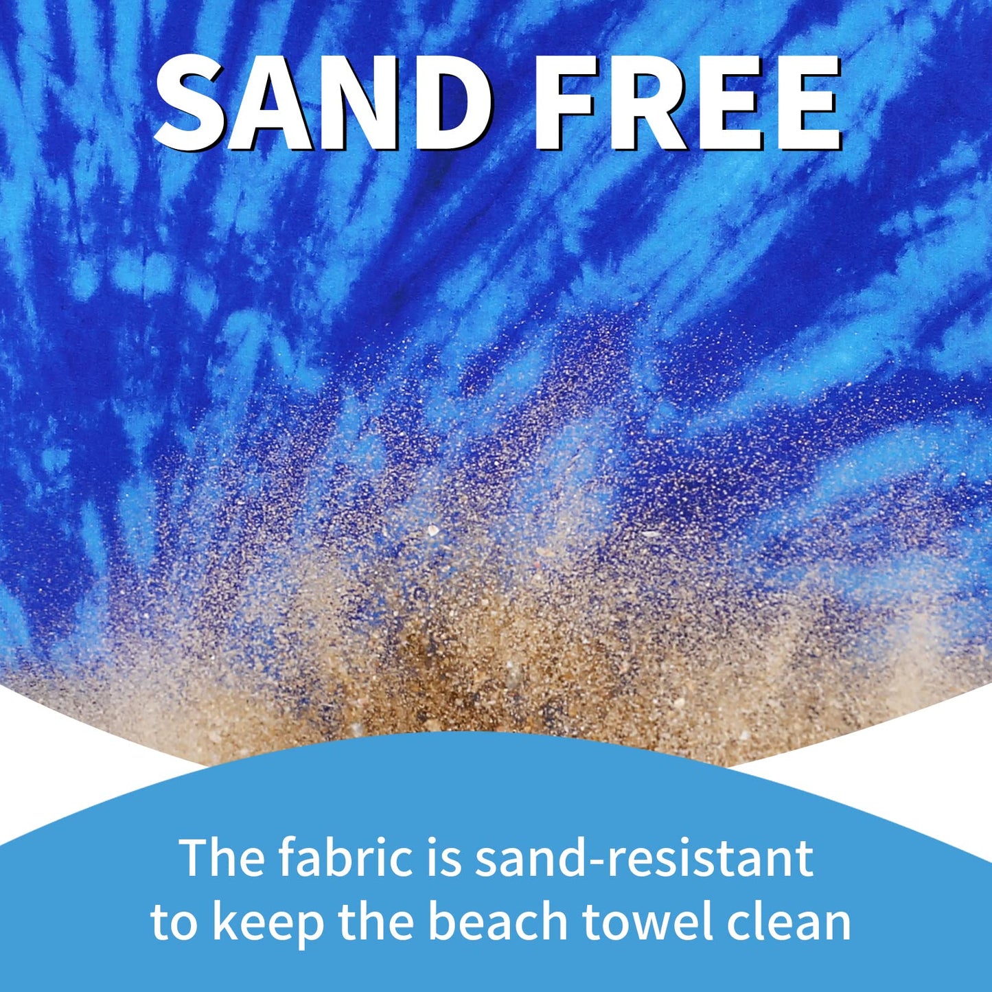 Gomust Microfiber Beach Towel Oversized 71x32, Thin, Blue with Bag 2 Pack