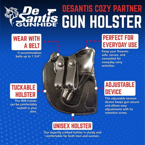 Desantis Cozy Partner Holster fits 2-2 1/4-Inch S&W J Frame, Right Hand, Black, (028BA02Z0)