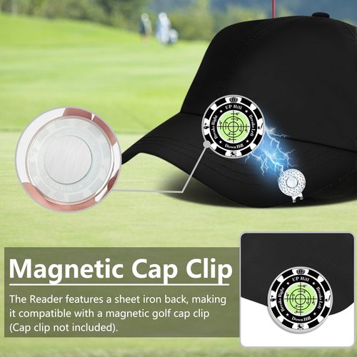 Lousrnman Golf Green Reader, Ball Marker for Putting Green with High Precision Horizontal Bubble, Golf Accessories Putt Aid Tool with Hat Clip (3 Pcs Blackgreen)