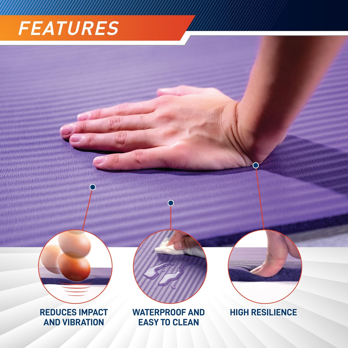 Circuit Fitness by Marcy 1/2-inch (12mm) Extra Thick Multi-Purpose Exercise Yoga Mat with Carrying Strap - Serenity Purple