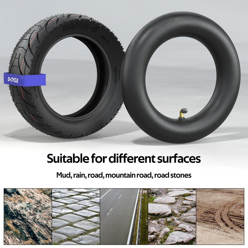Scooter Tires 10x3 80/65-6 City Road Tire with Inner Tube Motorcycle & Electric Scooter Tires Compatible With Apollo 2022 Explore Kugoo M4 E-Bike 255x80 Tire
