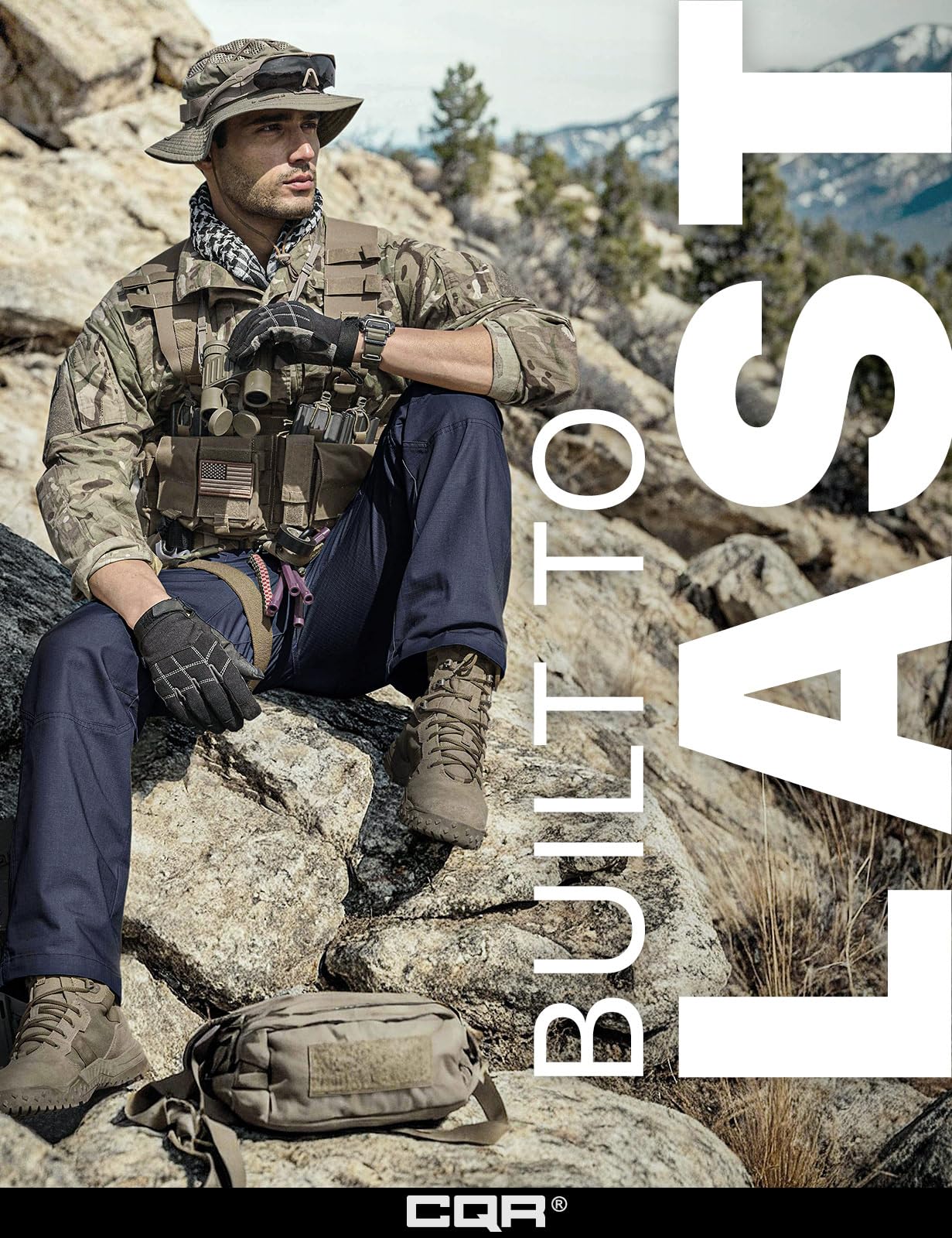 CQR Men's Tactical Pants, Water Resistant Ripstop Cargo Pants, Lightweight EDC Work Hiking Pants, Outdoor Apparel, Raider Police Navy, 30W x 32L