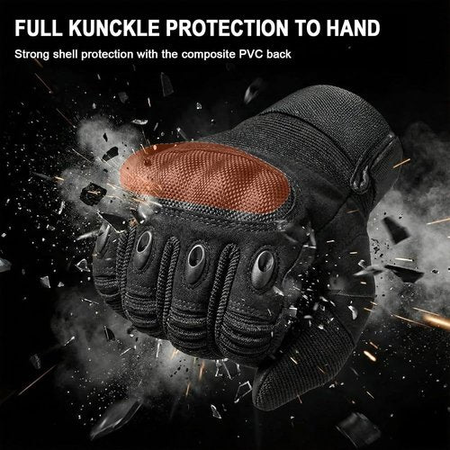 HYCOPROT Tactical Gloves for Men - Touchscreen Hard Shell Palm Pad for Motorcycle & Shooting | Durable & Versatile