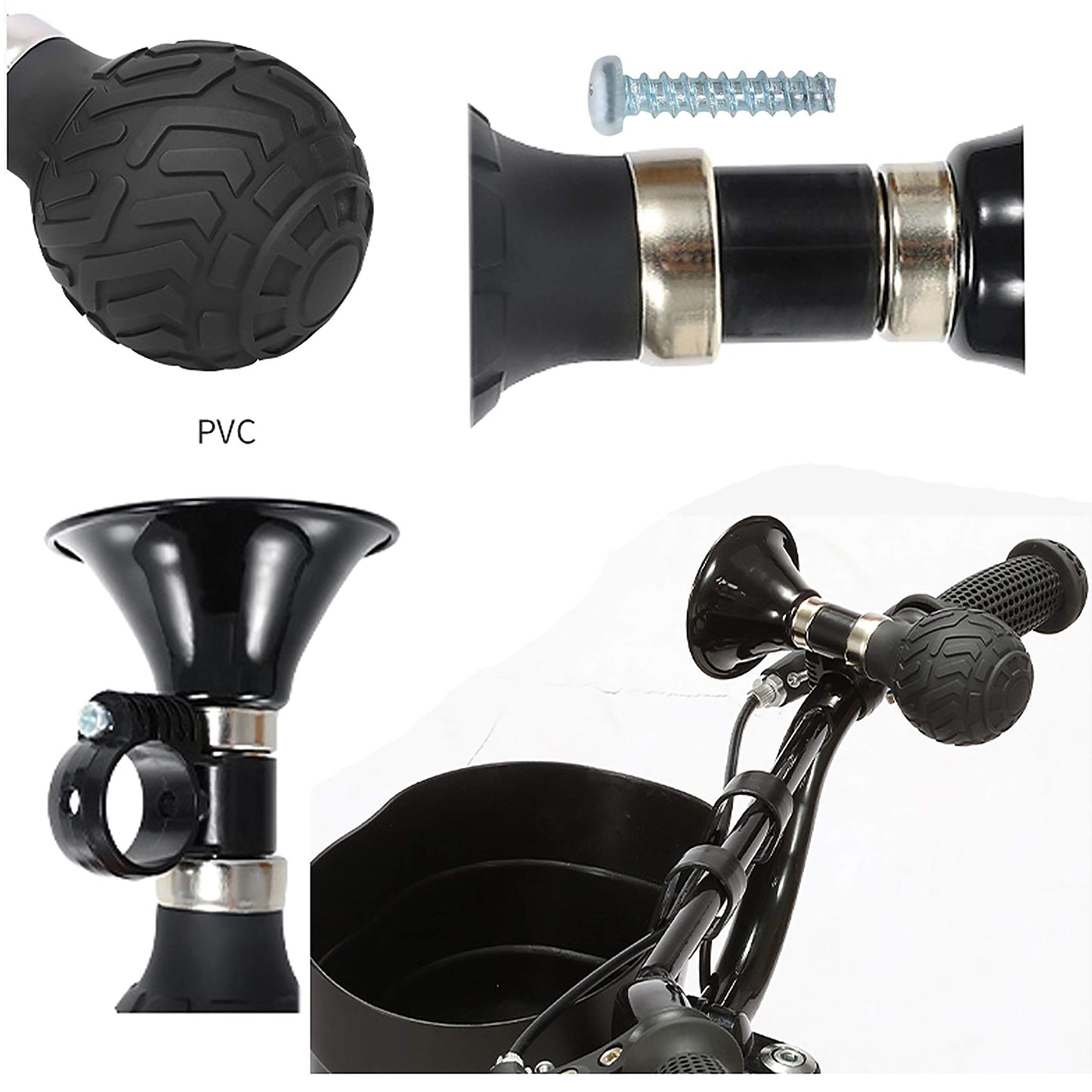 KEWAYO 120dB Bike Horn - Loud Metal Bicycle Bell for Road, MTB, Cruiser & Folding Bikes