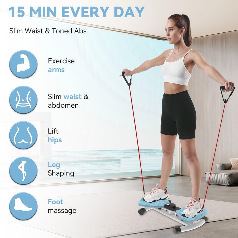 renZEC Waist Twister Machine, Adjustable Exercise Twist Board for Women Men, Noiseless Ab Twister for Home Gym Equipment, 330 lbs Capacity | Track Time, Reps, Calories with Digital Display (Purple)