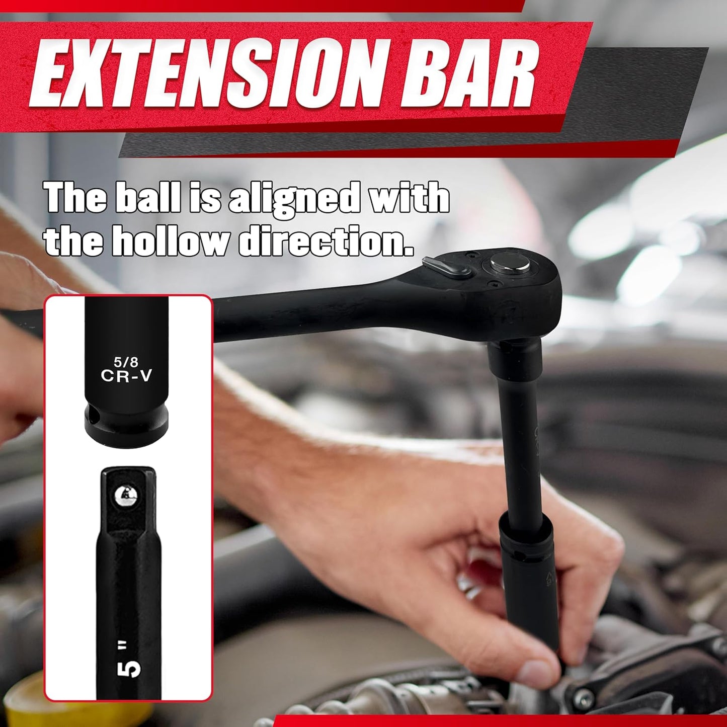 29-Piece Deep Impact Socket Set with Extensions | SAE & Metric Cr-V Steel