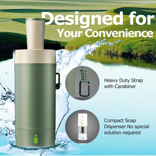 Wiz Bottle Golf Ball Cleaner Washer – Portable, Tool-Free, Patent-Pending Dirt Filter – Perfect Golf Gift for Tournaments, Men, Women, and Kids
